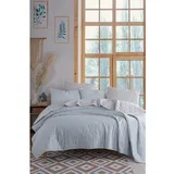 Solid - Light Blue, Grey Light BlueGrey Double Bedspread Set