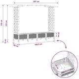  Povišeni krevet s mrežom i krovom Siva 207 x 40 x 129 cm PP - Siva 207 x 40 x 136 cm s krovom u obliku lukova (2 bočna mreža) na | shoptok.hr