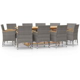  11-dijelni vrtni blagovaonski set s jastucima sivi Siva | shoptok.hr