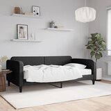 vidaXL Dnevna postelja z vzmetnico črna 100x200 cm blago Cene