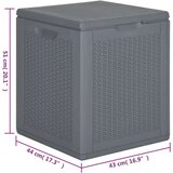vidaXL Vrtna škatla siva PP ratan 90 L | Shoptok.si