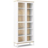 Tvilum Bela/v naravni barvi vitrina v hrastovem dekorju 89x203x36 cm Roomers – | Shoptok.si