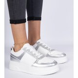 Gemre Silver women's sneakers with thick soles Dolla | Shoptok.si