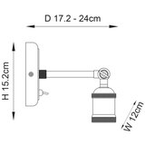  Endon 97245 - Zidni spot HAL 1xE27/10W/230V mesing | Eponuda.com