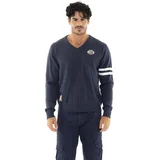 Puloverji Man Knitted Crewneck Manifest Modra
