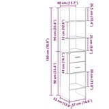 Ormarić za knjige boja hrasta 40x35x180 cm konstruirano drvo | Shoptok.si