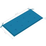  Klupa s plavim jastukom 112 cm od masivne tikovine | shoptok.hr