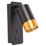  Zidno spot svetlo sa USB punjačem 1xGU10/35W/230V crno/zlatno | Eponuda.com