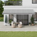vidaXL Ročno zložljiva tenda z LED antracit in bela 600x350 cm Cene