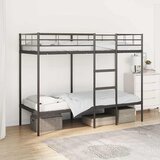  Krevet na kat bez madraca crni 80x200 cm čelik | shoptok.hr