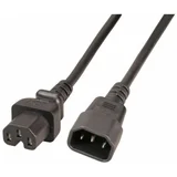 napajalni kabel 220V podaljšek C14 - C15 2m črn EK585.2