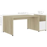  Stolić za kavu bijeli i hrast 90 x 45 x 35 cm konstruirano drvo Slike