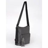 Shelvt Grey women&#039;s backpack bag with tassels