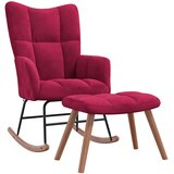  Stolica za ljuljanje s osloncem za noge boja vina baršunasta | shoptok.hr