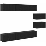  Set TV komoda 8 kom. Crni hrast Konstruirano drvo Crna | Shoptok.si
