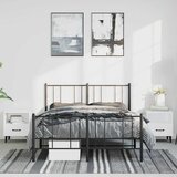  Metalni okvir kreveta uzglavlje i podnožje crni 150x200 cm | Eponuda.ba