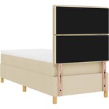  Krevet s opruga kutije s madracem Krema 80 x 200 cm tkanina Slike