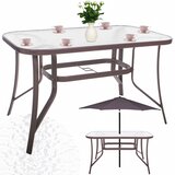 springos stakleni vrtni stol 120 x 70 x 70 cm smeđi | shoptok.hr