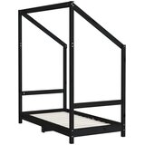  Okvir za dječji krevet crni 70 x 140 cm od masivne borovine | shoptok.hr