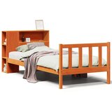 vidaXL Knjižna postelja brez vzmetnice vošč. rjava 100x200 cm borovina | Shoptok.si