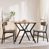 vidaXL jedilna miza y okvir 80x80x75 cm trdna borovina lito železo | Shoptok.si