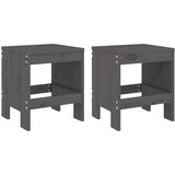 Maison Chic Vrtni stolček - Vrtni stoli 2 kosa siva 40x36x45 cm trdna borovina JS803, (21877812) Cene