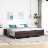 vidaXL Postelja z vzmetnico Rjava 200 x 200 cm Tkanina, inženirska les | Shoptok.si