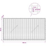  Gabion s žicom debljine 3,5 mm i mrežom 5x2,5 cm 100x10x50 cm | shoptok.hr