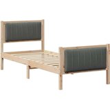  Okvir kreveta smeđe i tamnosivo 75 x 190 cm Masivna borovina | shoptok.hr