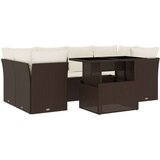 vidaXL 7-dijelni set vrtnih sofa od poliratana s jastucima smeđi | shoptok.hr