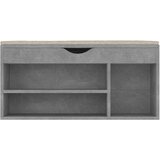  Klupa za cipele s jastukom boja betona 104 x 30 x 49 cm drvena | shoptok.hr