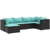 The Living Store Vrtna sedežna garnitura 6-delna z blazinami črn poli ratan - Vrtna Sedežna Garnitura, (21625570) | Shoptok.si