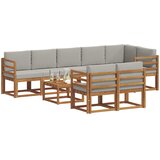  Set vanjskih sofa 9 kom. Prirodna i svijetlo siva | shoptok.hr