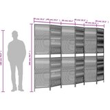 vidaXL Pregrada za sobo 6 plošč siv poli ratan | Shoptok.si