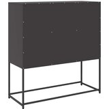 vidaXL Komoda crna 100,5 x 39 x 107 cm od hladno valjanog čelika | shoptok.hr