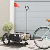 vidaXL Kolesarska prikolica črna oxford tkanina in železo | Shoptok.si
