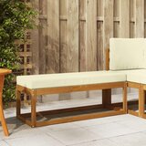  Vanjska klupa s jastukom Prirodna i krem 115 x 43 x 45 cm | shoptok.hr