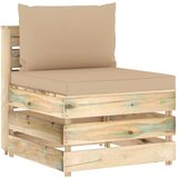 vidaXL Modularna srednja sofa s jastucima od zeleno impregniranog drva Cijene