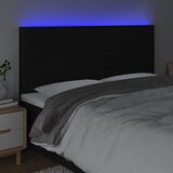  LED uzglavlje crno 200x5x118/128 cm od tkanine | shoptok.hr