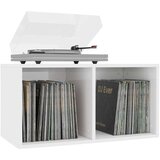 vidaXL Kutija za pohranu vinilnih ploča sjajna bijela 71x34x36 cm drvo | shoptok.hr