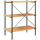 vidaXL 3-nadstropni regal s policami črn in hrast 80x40x92 cm | Shoptok.si