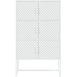  Visoka komoda bijela 80 x 35 x 135 cm čelična | shoptok.hr