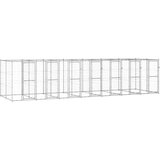 vidaXL Zunanji pasji boks pocinkano jeklo 16,94 m² | Shoptok.si