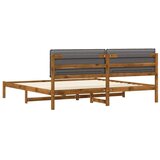  Krevetni okvir s tapiciranim uzglavljem Prirodna i svjetlosiva - Prirodna i svjetlosiva 180 x 200 cm | shoptok.hr