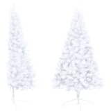 Umjetna osvijetljena polovica božićnog drvca bijela 240 cm | shoptok.hr