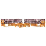The Living Store Sedežna garnitura iz palet 6-delna medeno rjava borovina - Sedežna Garnitura Iz Palet, (21424715) | Shoptok.si