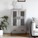  Visoka komoda siva boja hrasta 69,5x31x115 cm konstruirano drvo | shoptok.hr