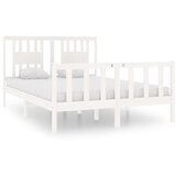 Furnova Posteljni okvir bel iz trdnega lesa 140x190 cm, (21936694) | Shoptok.si