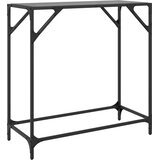  Konzolni stol s crnom staklenom površinom 80x35x81 cm čelični | shoptok.hr