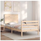 vidaXL Posteljni okvir z vzglavjem 100x200 cm trden les | Shoptok.si